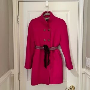 J.Crew wool fuschia hot pink coat NWOT